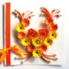 Yellow Themed Quilled Flowers in Heart Greeting Card image Yellow Themed Quilled Flowers in Heart Greeting Card image
