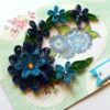 Sparkling Quilled Blue Flowers in Circle Greeting Card image Sparkling Quilled Blue Flowers in Circle Greeting Card image