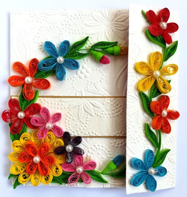 Multicolor Flowers Mini Scrapbook Greeting Card image Multicolor Flowers Mini Scrapbook Greeting Card image