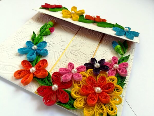 Multicolor Flowers Mini Scrapbook Greeting Card image Multicolor Flowers Mini Scrapbook Greeting Card image
