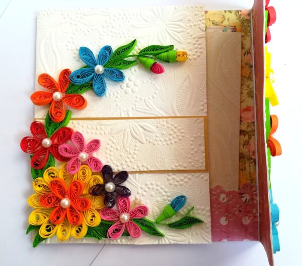Multicolor Flowers Mini Scrapbook Greeting Card image Multicolor Flowers Mini Scrapbook Greeting Card image