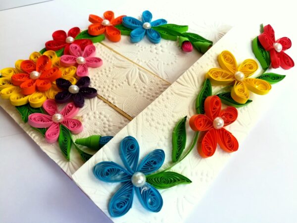 Multicolor Flowers Mini Scrapbook Greeting Card image Multicolor Flowers Mini Scrapbook Greeting Card image