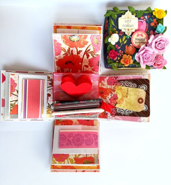 Love and Birthday Explosion Box with box and a mini booklet image Love and Birthday Explosion Box with box and a mini booklet image