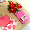Red Quilled Flowers in Jar Greeting Card image Red Quilled Flowers in Jar Greeting Card image