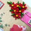 Red Quilled Flowers in Jar Greeting Card image Red Quilled Flowers in Jar Greeting Card image