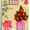 Red Quilled Flowers in Jar Greeting Card image Red Quilled Flowers in Jar Greeting Card image