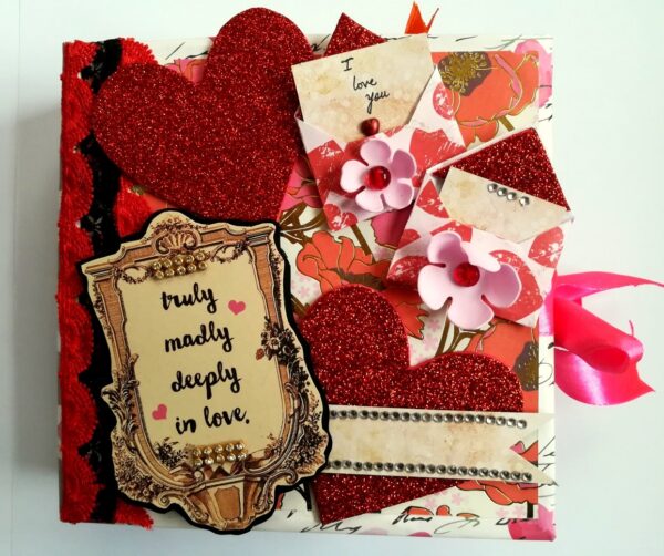 Floral Theme Love Valentine Handmade Scrapbook image Floral Theme Love Valentine Handmade Scrapbook image