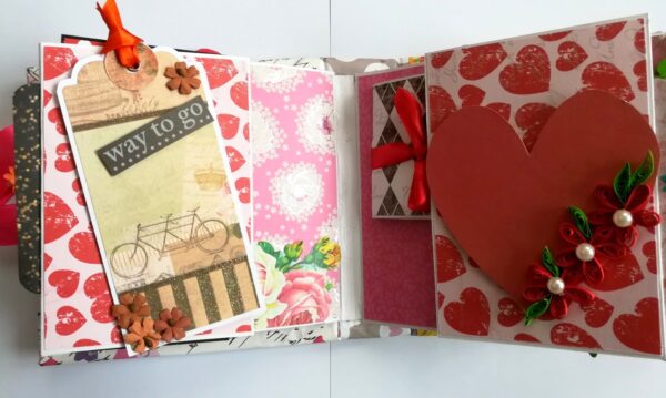 Floral Theme Love Valentine Handmade Scrapbook image Floral Theme Love Valentine Handmade Scrapbook image