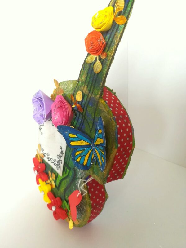 Beautiful Sparkling Colorful Paper 3d Guitar Gift image Beautiful Sparkling Colorful Paper 3d Guitar Gift image