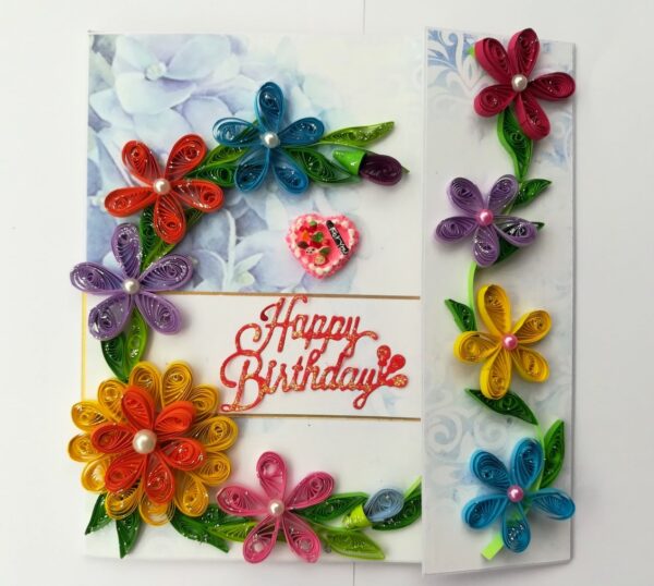 Multicolor Flowers Mini Scrapbook Greeting Card image