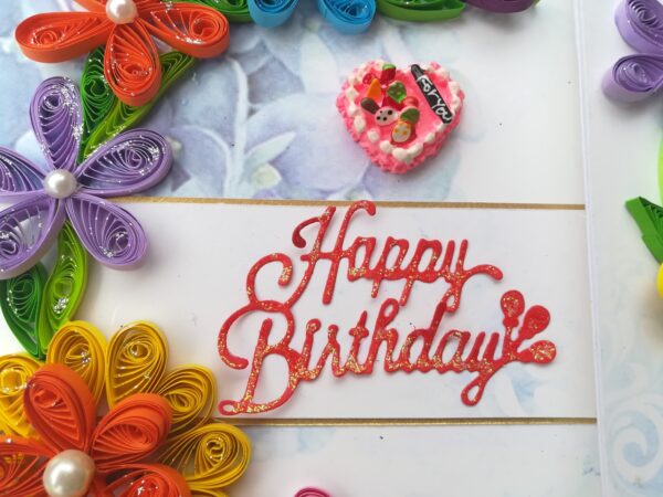 Multicolor Flowers Mini Scrapbook Greeting Card image