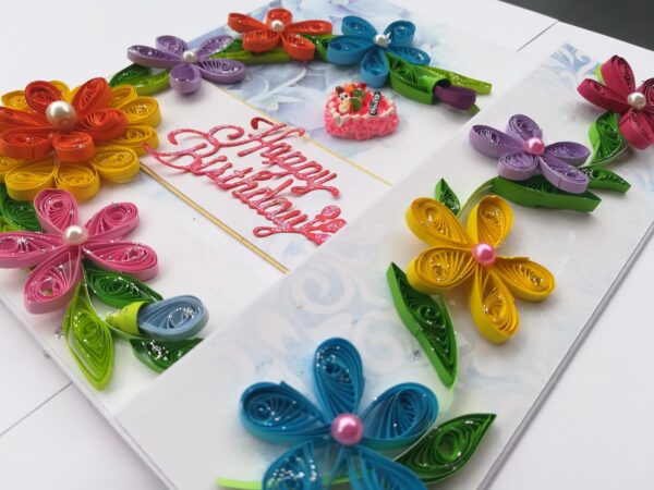Multicolor Flowers Mini Scrapbook Greeting Card image
