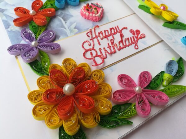 Multicolor Flowers Mini Scrapbook Greeting Card image