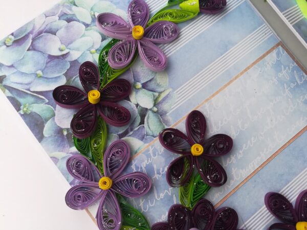 Purple Themed Flowers Mini Scrapbook Greeting Card image Purple Themed Flowers Mini Scrapbook Greeting Card image