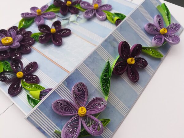 Purple Themed Flowers Mini Scrapbook Greeting Card image Purple Themed Flowers Mini Scrapbook Greeting Card image