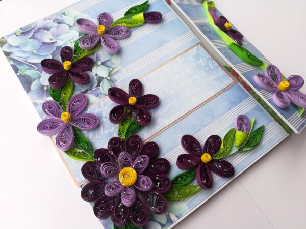 Purple Themed Flowers Mini Scrapbook Greeting Card image Purple Themed Flowers Mini Scrapbook Greeting Card image