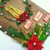 Red Quilled and Wreath New Year Handmade Greeting Card image Red Quilled and Wreath New Year Handmade Greeting Card image