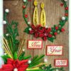 Red Quilled and Wreath New Year Handmade Greeting Card image Red Quilled and Wreath New Year Handmade Greeting Card image