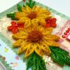Yellow Quilled Flowers New Year Greeting Card image Yellow Quilled Flowers New Year Greeting Card image