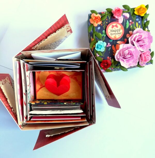 Love and Birthday Explosion Box with box and a mini booklet GIFT image Love and Birthday Explosion Box with box and a mini booklet GIFT image