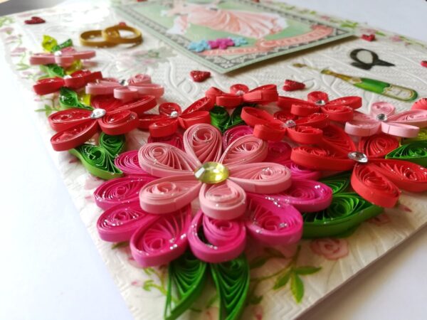 Happy Anniversary Quilled Flowers Greeting Card image Happy Anniversary Quilled Flowers Greeting Card image