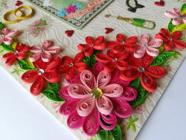 Happy Anniversary Quilled Flowers Greeting Card image Happy Anniversary Quilled Flowers Greeting Card image