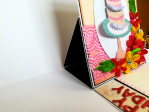 Happy Birthday with Quilled Flowers Greeting Card image Happy Birthday with Quilled Flowers Greeting Card image