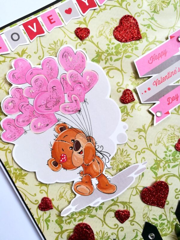 Love Balloons and Quilled Flower Fence Greeting Card image Love Balloons and Quilled Flower Fence Greeting Card image