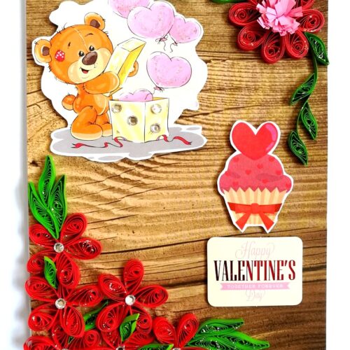 Quilled Corner Valentine Greeting Card image