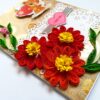 Quilled Red Love Flowers Valentine Greeting Card image Quilled Red Love Flowers Valentine Greeting Card image