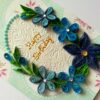 Blue Themed Quilled Flowers Greeting Card Birthday image