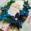 Blue Themed Quilled Flowers Greeting Card Birthday image