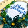 Blue Quilled Corner Flowers Birthday Greeting card image Blue Quilled Corner Flowers Birthday Greeting card image