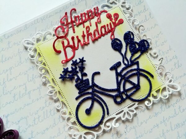 Multicolor Flowers In Corner Birthday Greeting Card image Multicolor Flowers In Corner Birthday Greeting Card image