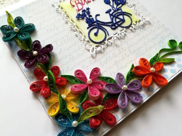 Multicolor Flowers In Corner Birthday Greeting Card image Multicolor Flowers In Corner Birthday Greeting Card image