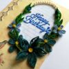 Blue Quilled Corner Flowers Birthday Greeting card image Blue Quilled Corner Flowers Birthday Greeting card image