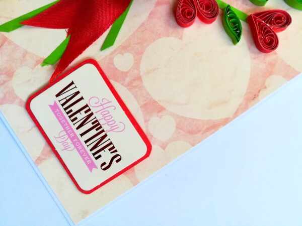 Love Hearts Valentine Day Bouquet Card Handmade image Love Hearts Valentine Day Bouquet Card Handmade image