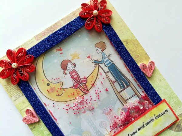 Love you to the Moon Shaker Greeting Card image
