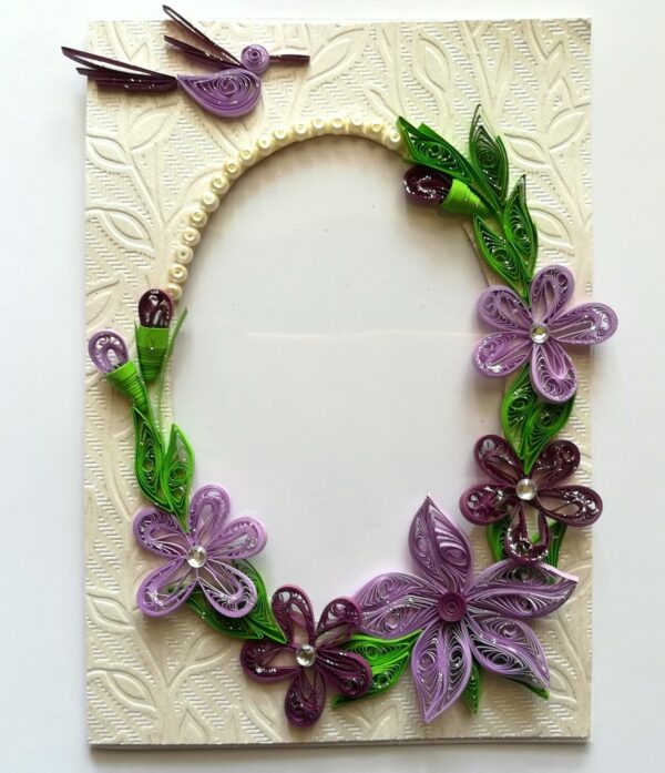Purple Themed Photo Frame Greeting Card image Purple Themed Photo Frame Greeting Card image