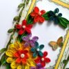 Multicolored Quilled Flowers Mini Scrapbook Greeting Card image Multicolored Quilled Flowers Mini Scrapbook Greeting Card image