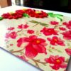 Quilled Red Flowers On Glossy Print image Quilled Red Flowers On Glossy Print image