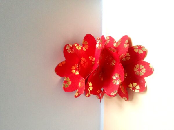 Quilled Red Flowers On Glossy Print image Quilled Red Flowers On Glossy Print image
