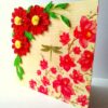 Quilled Red Flowers On Glossy Print image Quilled Red Flowers On Glossy Print image