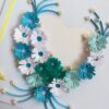 White and Blue Quilled Flowers in Heart Greeting Card image White and Blue Quilled Flowers in Heart Greeting Card image