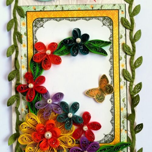 Multicolor Flowers Mini Scrapbook Greeting Card image