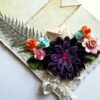 Quilled Puple Big Flower Greeting Card image Quilled Puple Big Flower Greeting Card image