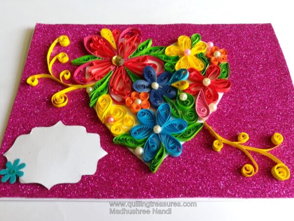 Evergreen Colorful Heart Greeting Card On Sparkling Base image Evergreen Colorful Heart Greeting Card On Sparkling Base image