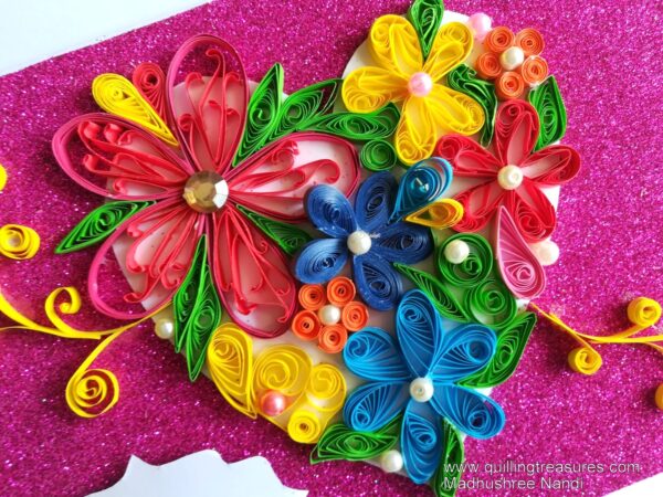 Evergreen Colorful Heart Greeting Card On Sparkling Base image Evergreen Colorful Heart Greeting Card On Sparkling Base image