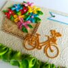 Sparkling Bicycle with Quilled Flower Basket Greeting card image Sparkling Bicycle with Quilled Flower Basket Greeting card image