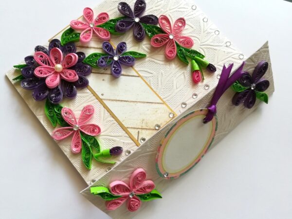 Pink and Purple Themed Mini Scrapbook Greeting Card image Pink and Purple Themed Mini Scrapbook Greeting Card image